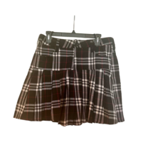 Y2K Pleated Black Red White Plaid Skirt 100% Cotton Size Large Mean Girls  - £15.80 GBP