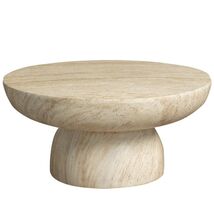 LeisureMod Lunexa Coffee Table in Fiberstone Modern Round Accent Table, ... - $348.88