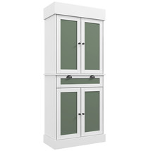 72&quot; Kitchen Buffet Hutch Pantry Cabinet Cupboard W/ 4 Doors &amp; Adjustable Shelves - £282.80 GBP