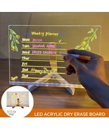 LED Note Board with Colors Acrylic Dry Erase Board with Light DIY Drawin... - $16.20 CAD