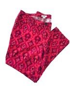 Women&#39;s Pants Ladies 12 Cato Red Orange Geometric Pattern Stretch Straig... - £11.05 GBP