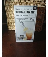 Cocktail Shaker Stainless Steel Ombre Orange Glass Bar Silver One - $27.09 CAD