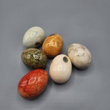 Marble Alabaster Eggs Lot of 6 Italy Handcarved Genuine Stone - £26.82 GBP