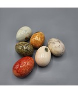 Marble Alabaster Eggs Lot of 6 Italy Handcarved Genuine Stone - £26.61 GBP