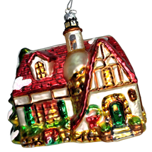 Department 56 Christmas Village House Ornament Hand Painted Mercury Blown Glass - £19.49 GBP