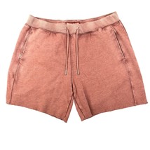 Abercrombie &amp; Fitch Mens Large Soft A&amp;F Fleece Red Dyed Pull On Shorts P... - £19.66 GBP