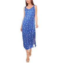 Vince Camuto Women&#39;s Printed Ruched-Strap V-Neck Dress Blue S B4HP - £28.17 GBP