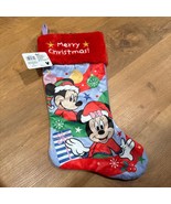 Disney Mickey Minnie Mouse Christmas Holiday Stocking Purple New - $17.00