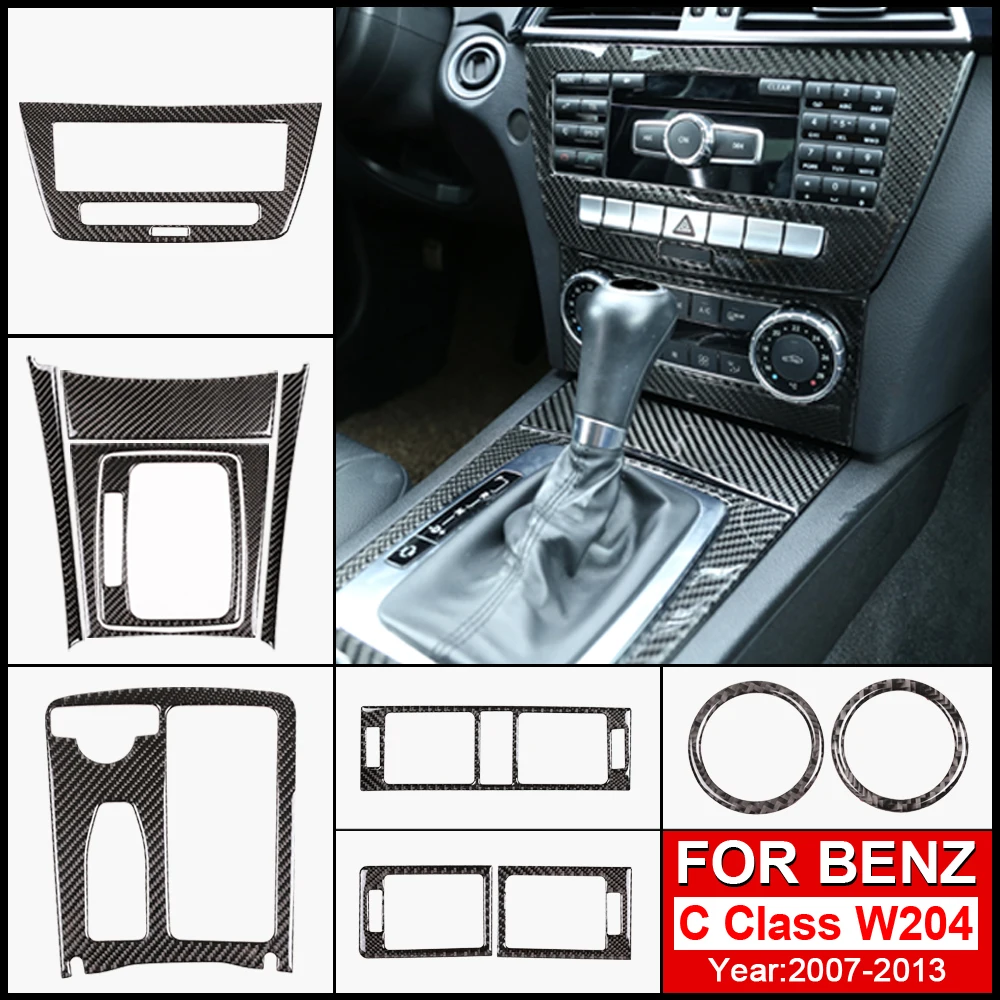 For Mercedes W204 C Class 2007-2013 Carbon Fiber Central Control Panel D... - £9.26 GBP+