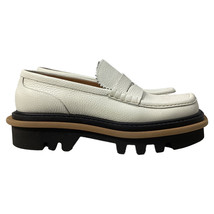 Dries Van Noten Penny Loafers In White Leather Men Ecru Size 43 - £253.13 GBP