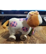 Just One You Girls Pink and Purple Patches Puppy Dog Pull Toy Plush - - $3.91