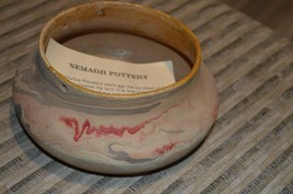 Vintage Nemadji Native American Pottery, red swirls, 5” diameter - £35.97 GBP