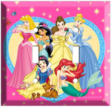 Disney Princess Double Light Switch plate Cinderella Snow White Ariel Ja... - £12.01 GBP