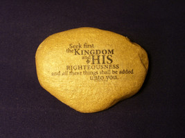 Stones of Faith Christian Scripture River Rock Bible Matthew 6:33 Seek F... - $21.99