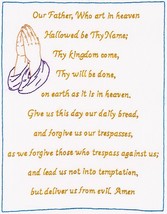 Jack Dempsey Needle Art 12in x 15in Lords Prayer Sampler - $4.95
