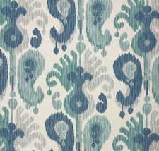 P Kaufmann Salma Blue Moon Ikat Paisley Linen Multiuse Fabric By Yard 54&quot;W - £11.72 GBP