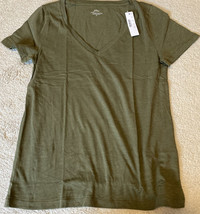 NEW JCrew Women’s Vintage Cotton V-Neck T-Shirt Size Small Olive Green NWT - £26.99 GBP
