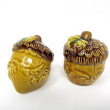 Acorns Salt Pepper Shakers Corks Tiny 1 1/2&quot; Individual Miniature Table ... - £14.99 GBP