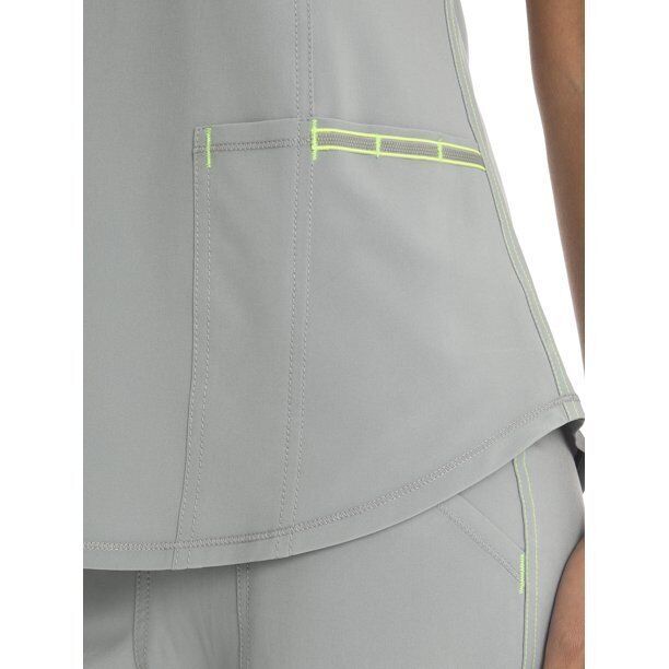 Scrubstar Women's Active Stretch Fabric V-Neck Scrub Top Ash Grey XS/XCH Item image 2