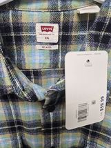 Levi's Mens Worker Relaxed Plaid Long Sleeve Button-Down Heavy Duty, Olive XXL image 4