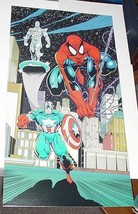 Captain America Spider-Man Silver Surfer Poster Ron Lim Art Avengers MCU - £31.41 GBP