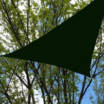 Heavy Duty Green Mesh Canopy Shade Sail 16.5&#39; Triangle Backyard Lawn Awning - £31.44 GBP