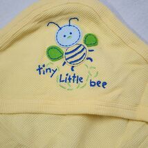 Carters Yellow Waffle Knit Hooded Baby Towel Tiny Little Bee 100% Cotton OS - $99.00