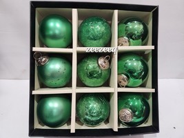 Rachel Zoe Kugel Style Mercury Glass Crackled  Green Christmas Ornaments - £31.10 GBP