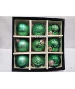 Rachel Zoe Kugel Style Mercury Glass Crackled  Green Christmas Ornaments - £31.64 GBP