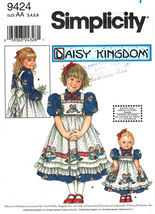 Girl's & Doll DRESSES 2000 Simplicity Daisy Kingdom Pattern 9424 Sizes 3-6 UNCUT - £9.55 GBP