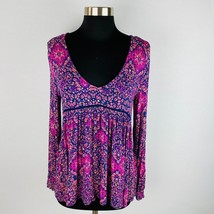 Jessica Simpson Womens Small S Pink Purple Bohemian Boho Baby Doll Top - £12.03 GBP