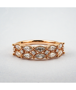 Unique Minimalism Moissanite Engagement Gold Band Rose Gold Ring Memorial Ring - $300.00 - $1,250.00