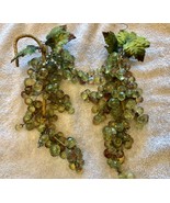 Vintage MCM Faceted Lucite Grapes Cluster On Branch Acrylic Lot 2 12&quot; mu... - $50.00