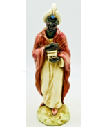 Vintage Nativity Black Wise Man Manger Italy Ceramic 8&quot; Christmas READ - $15.88