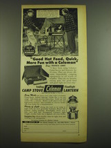 1952 Coleman Folding Camp Stove and Floodlight Lantern Ad - Good hot food - £14.45 GBP