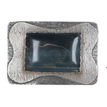 Vintage Southwestern Silver and jasper belt buckle - £193.64 GBP