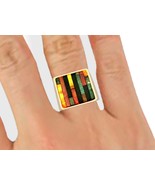 MHD MULTI COLOR STONE INLAY 14K-Hallmark- 15 Grams YELLOW GOLD RING 8 NE... - $13,860.08 MXN