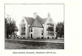 High School Building Franklin Grove IL Postcard RPPC - £5.52 GBP