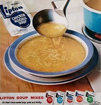 1956 Lipton Soup Mix Packets Chicken Noodle Advertisement Vintage Food D... - $463.92 MXN