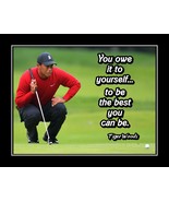 Tiger Woods Golf Quote Poster, Unique Gift, &#39;Be Your Best&#39; - $21.99+