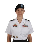 WOMENS ARMY SERVICE SHORT SLEEVE UNIFORM ASU Dress Bright White Shirt AL... - €34,05 EUR