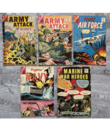 Vintage Sacco Di 5 Army Attack Fightin&#39; Blu Navy Ecc. Fumetto Libri [196... - $404.20 MXN