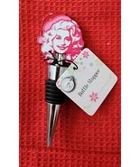 Viral Dolly Parton Christmas Bottle Stopper Cork Pink Red Santa Hat Wine... - €21,53 EUR