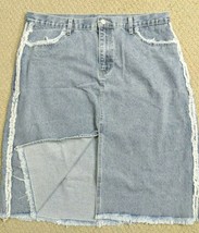 Hayden Los Angeles Denim Skirt Medium Frayed Hem Sides Front Slit 1X 2X 3X NWT - £11.79 GBP