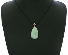 1.4&quot; China Certified Grade A Nature Hisui Jadeite Jade Luck Ruyi Hand Carved Nec - £40.46 GBP