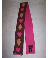GAP Kids Girls Hearts &amp; Diamonds Patern Knit Winter Scarf 3.5W x 51L - £7.96 GBP