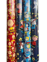 4 Rolls Peanuts Charlie Brown &amp; Snoopy House Christmas Wrapping Paper 12... - $29.99