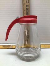 Vintage  syrup dispenser - small pitcher - red plastic lid - £11.71 GBP