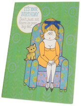 Funny Vintage Ladies Happy Birthday Greeting Card Lady Sitting In an Eas... - $5.95