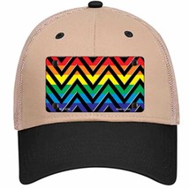 Rainbow Black Chevron Novelty Khaki Mesh License Plate Hat - £21.81 GBP